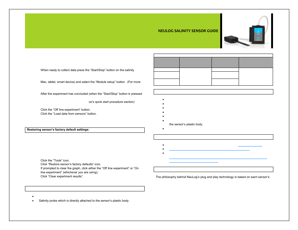 Neulog salinity sensor guide | Carolina NeuLog Salinity User Manual | Page 3 / 4