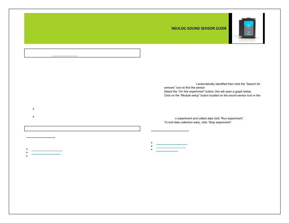 Carolina NeuLog Sound User Manual | 4 pages