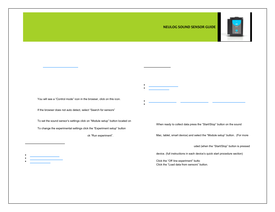 Neulog sound sensor guide | Carolina NeuLog Sound User Manual | Page 2 / 4