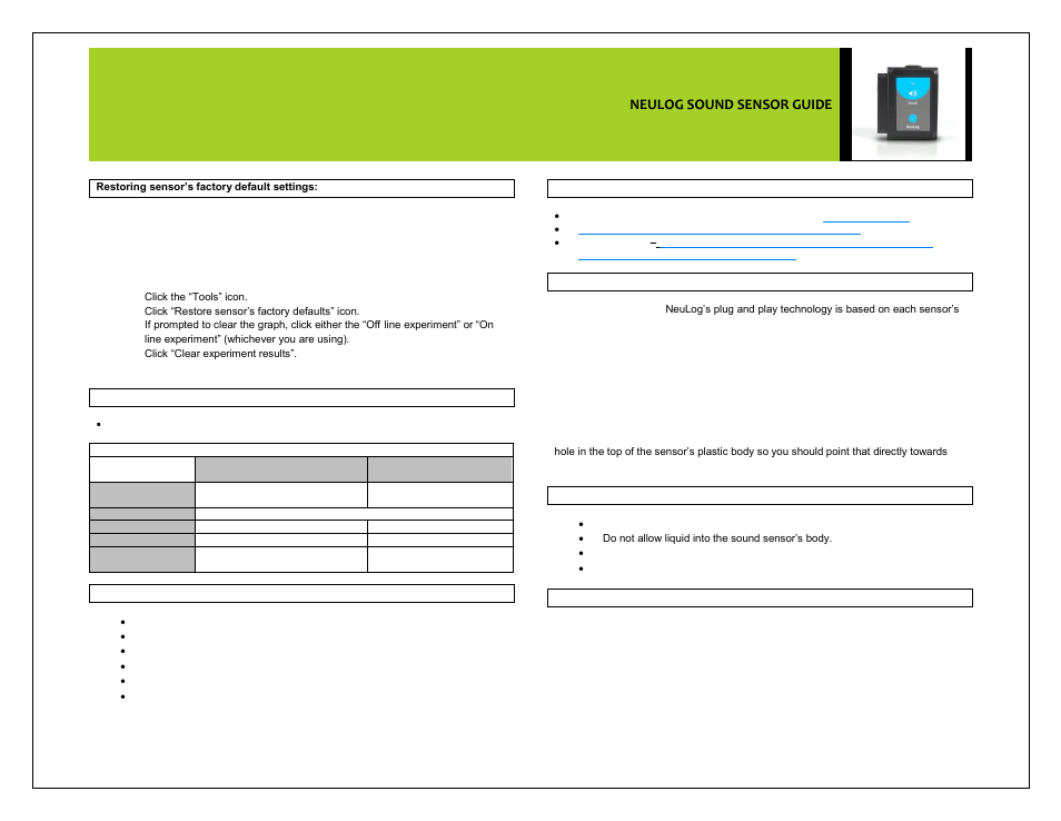 Neulog sound sensor guide | Carolina NeuLog Sound User Manual | Page 3 / 4