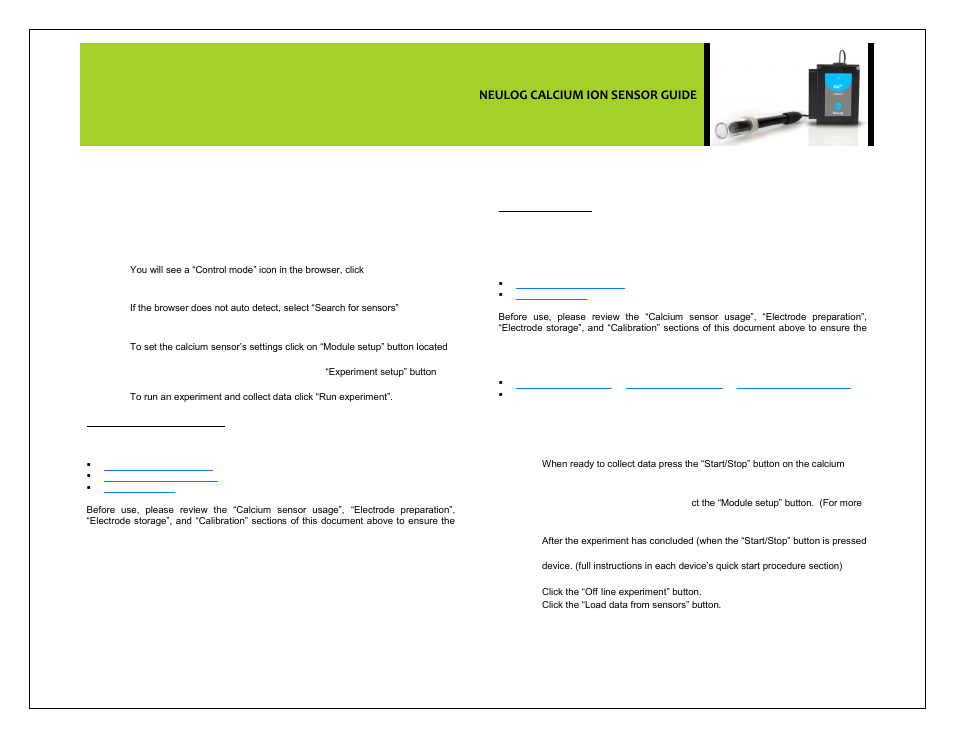 Neulog calcium ion sensor guide | Carolina NeuLog Calcium Ion-Selective User Manual | Page 3 / 5