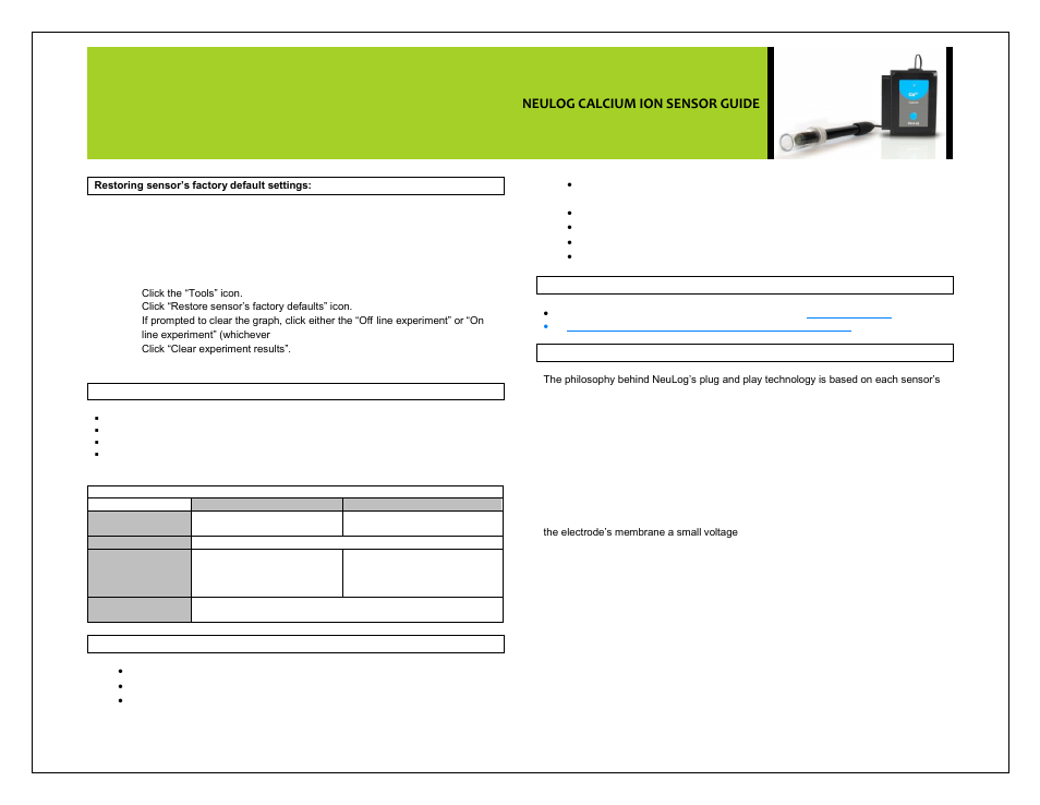 Neulog calcium ion sensor guide | Carolina NeuLog Calcium Ion-Selective User Manual | Page 4 / 5