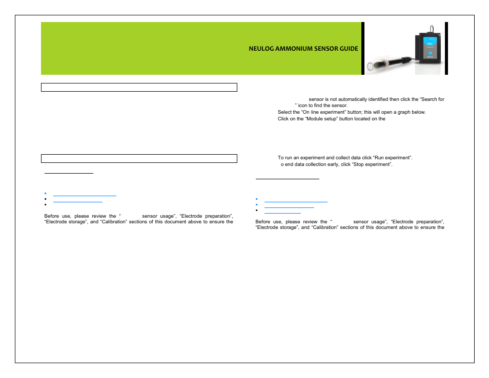 Neulog ammonium sensor guide | Carolina NeuLog Ammonium Ion-Selective User Manual | Page 2 / 5