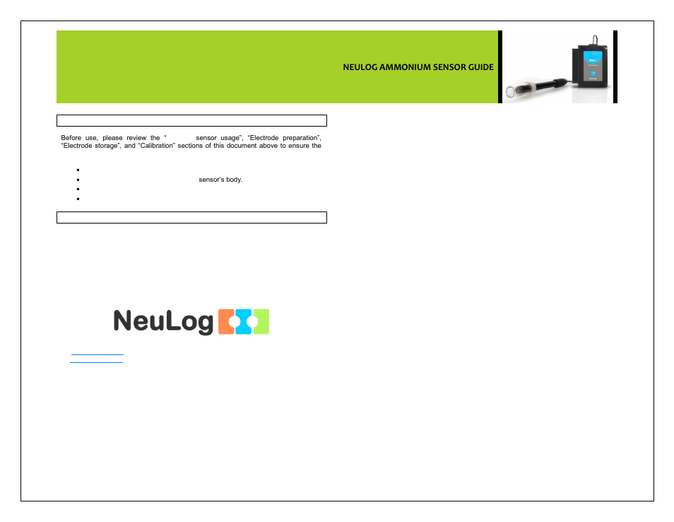Carolina NeuLog Ammonium Ion-Selective User Manual | Page 5 / 5