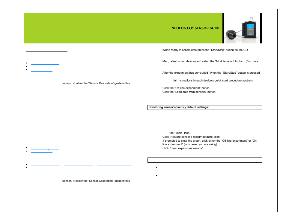 Neulog co2 sensor guide | Carolina NeuLog CO2 User Manual | Page 3 / 4