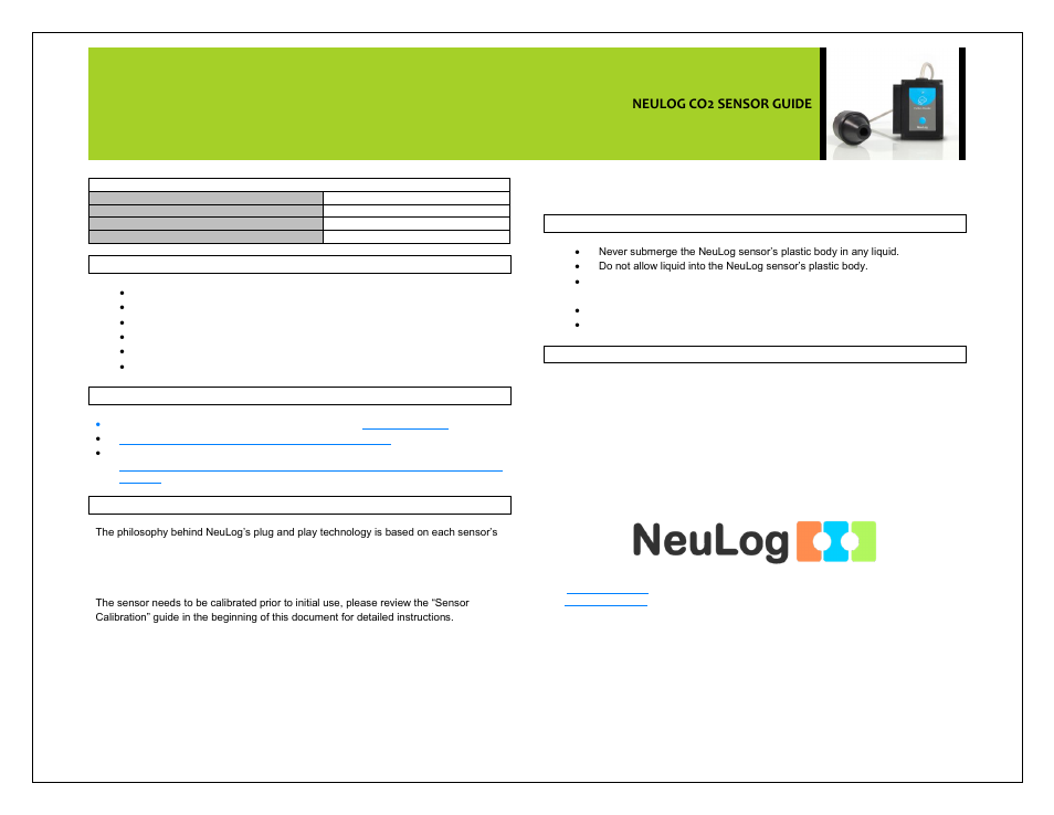 Neulog co2 sensor guide | Carolina NeuLog CO2 User Manual | Page 4 / 4