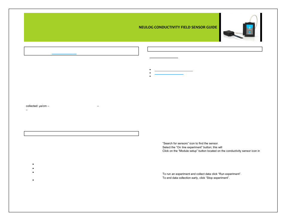 Carolina NeuLog Conductivity User Manual | 4 pages