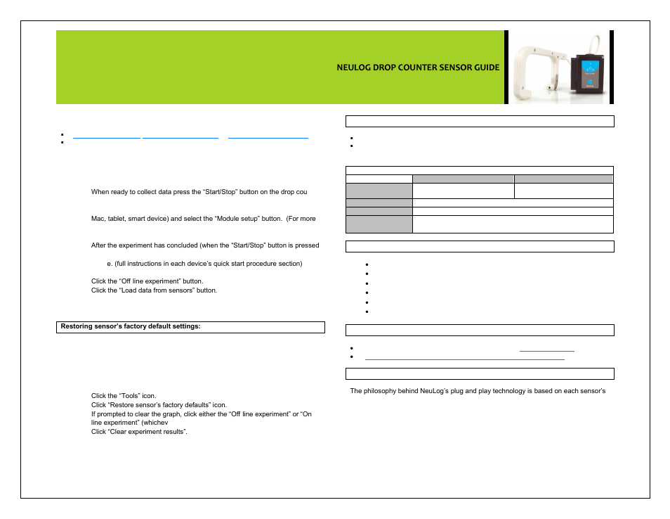 Neulog drop counter sensor guide | Carolina NeuLog Drop Counter User Manual | Page 3 / 4