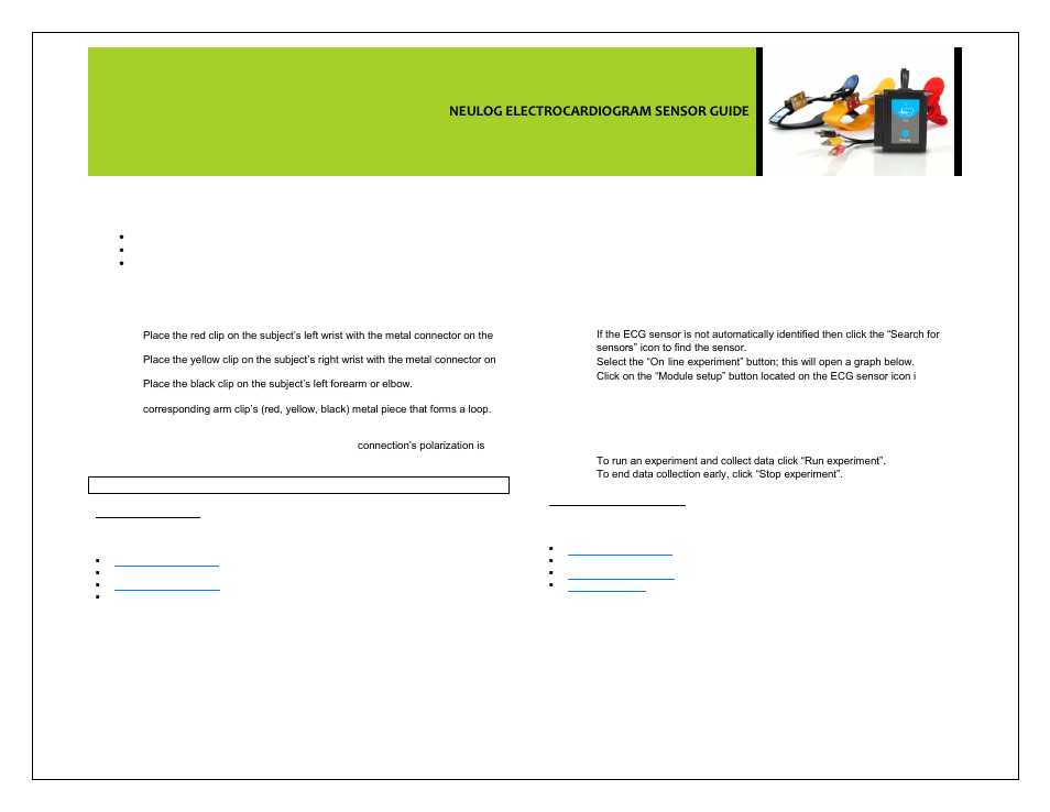 Neulog electrocardiogram sensor guide | Carolina NeuLog Electrocardiogram (ECG) User Manual | Page 2 / 5