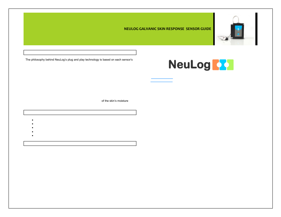 Neulog galvanic skin response sensor guide | Carolina NeuLog Galvanic Skin Response (GSR) User Manual | Page 4 / 4