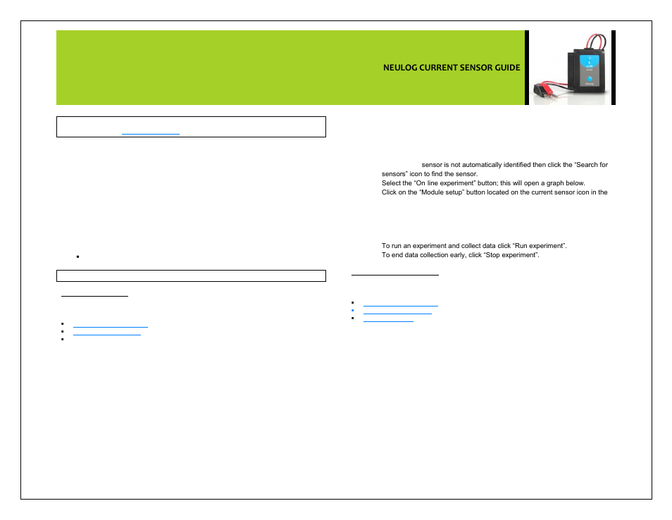 Carolina NeuLog Current User Manual | 4 pages