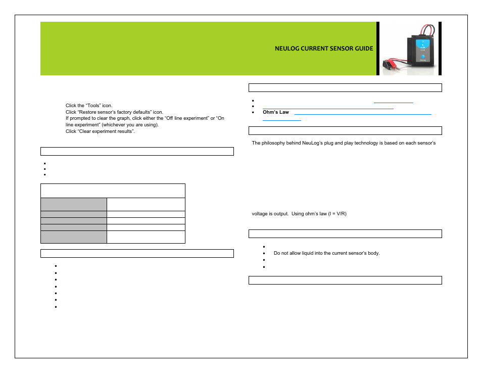 Neulog current sensor guide | Carolina NeuLog Current User Manual | Page 3 / 4