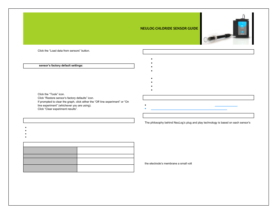 Neulog chloride sensor guide | Carolina NeuLog Chloride Ion-Selective User Manual | Page 4 / 5