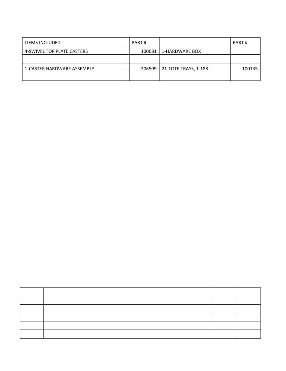 Assembly components | Carolina 4751K MOBILE DESK User Manual | Page 3 / 5
