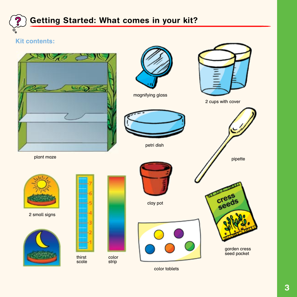 Getting started: what comes in your kit, Kit contents | Carolina Plant Science User Manual | Page 2 / 4