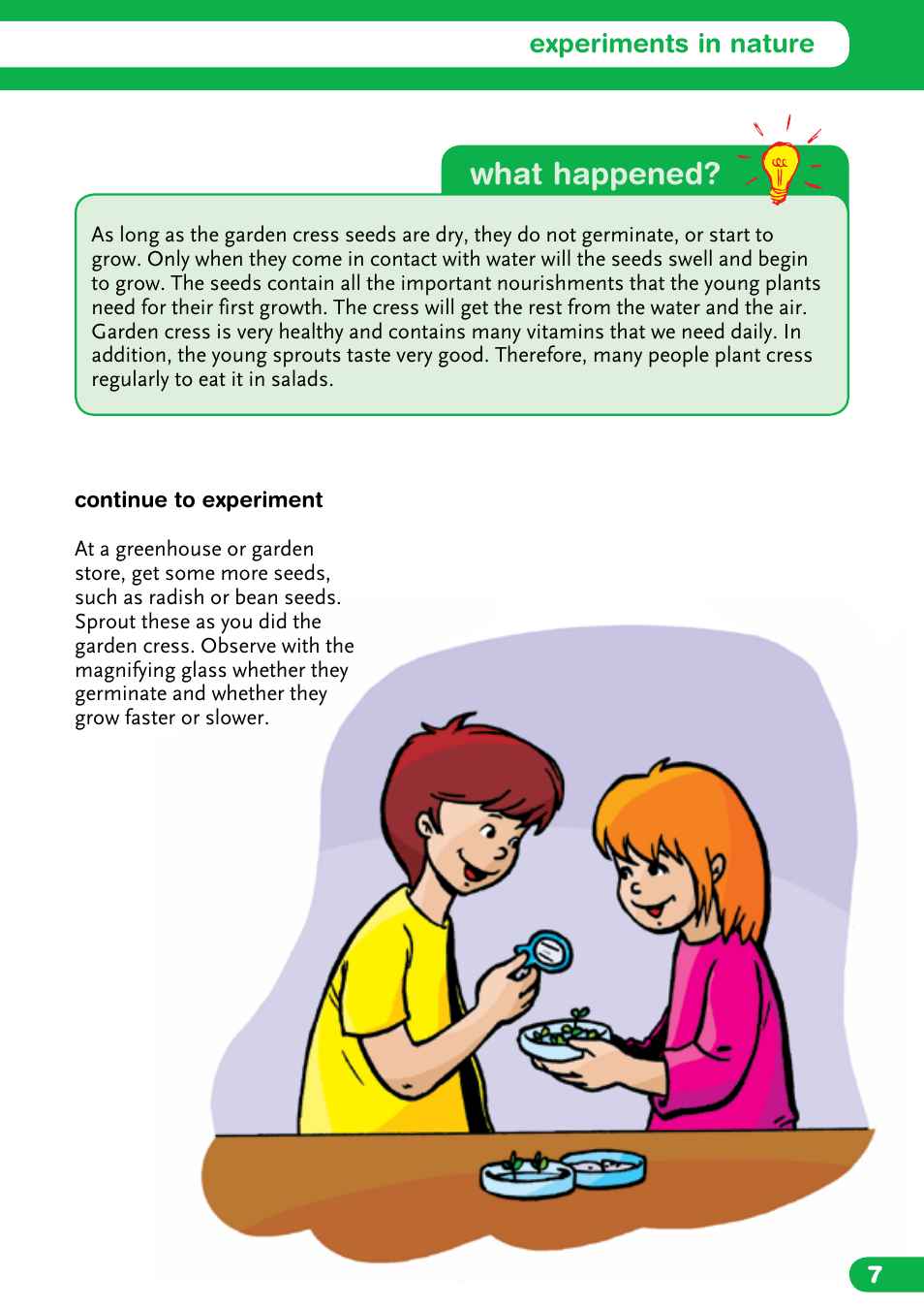 What happened, Experiments in nature | Carolina Stepping Into Science User Manual | Page 5 / 5