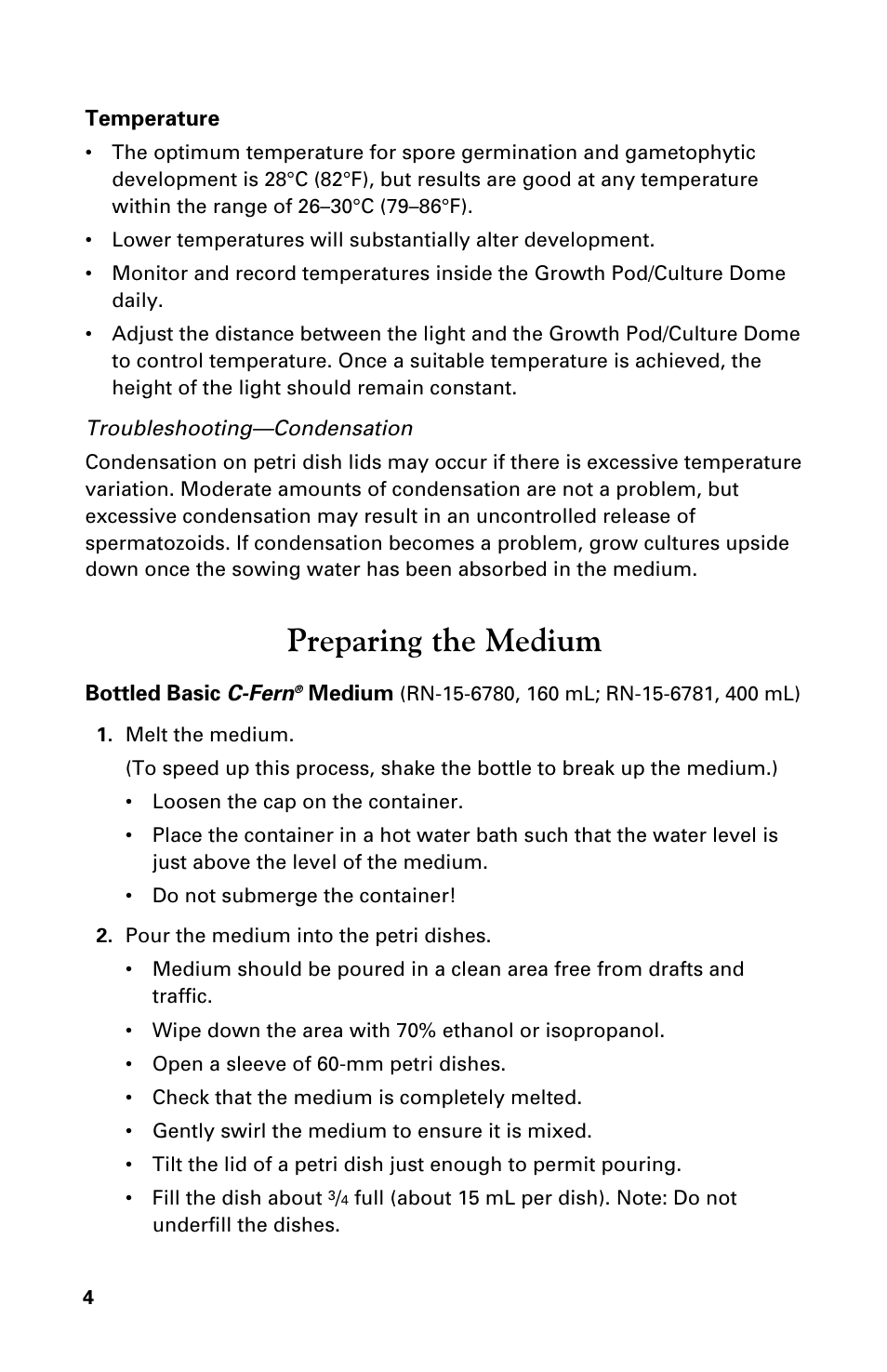 Preparing the medium | Carolina C-FERN Spores User Manual | Page 4 / 8