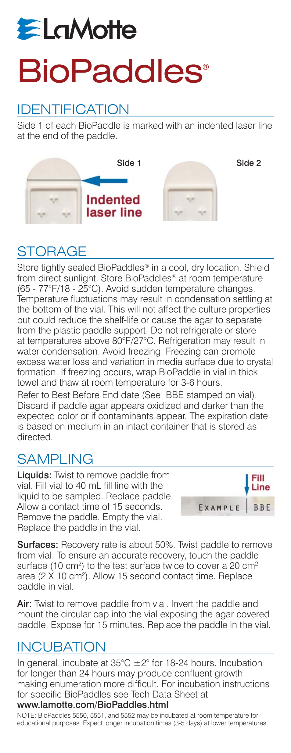 Carolina BioPaddles User Manual | 2 pages