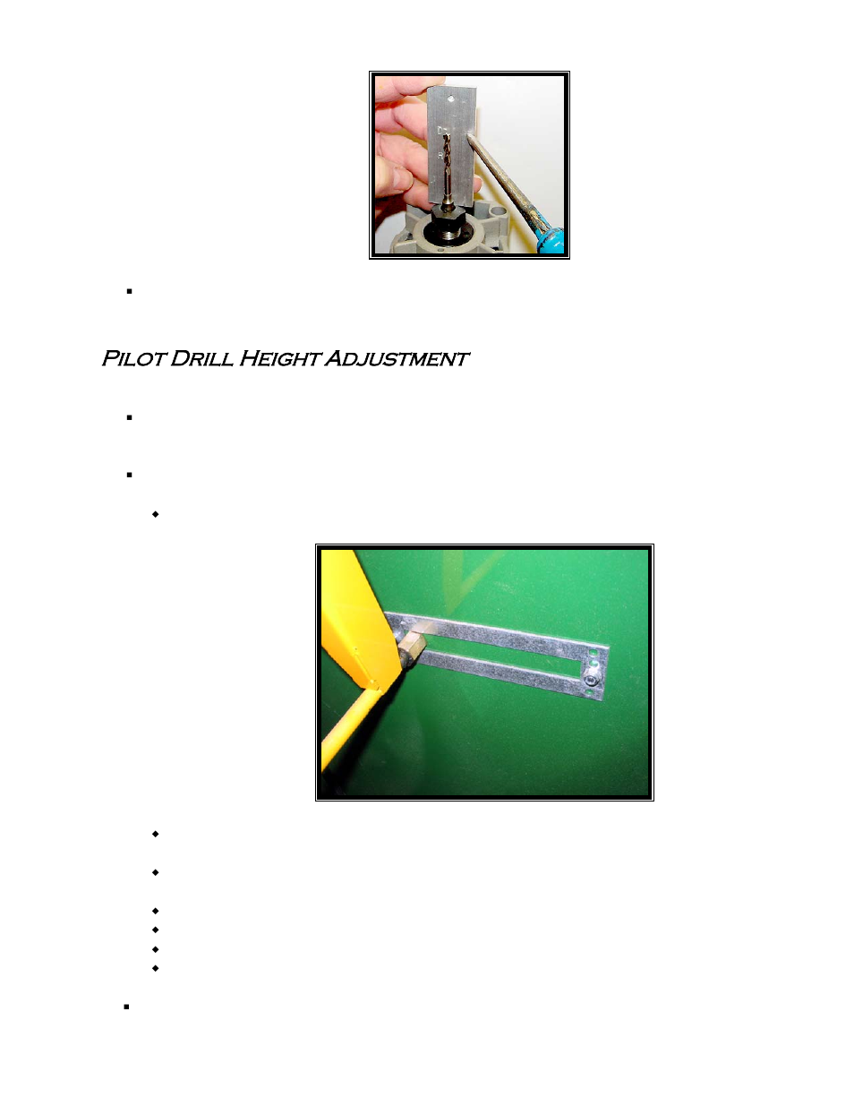 Pilot drill height adjustment | Castle TSM-21 Serial 61064 and lower (Mead) Operator Manual User Manual | Page 10 / 36