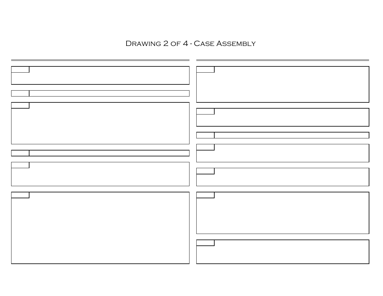 Drawing 2 of 4 - case assembly | Castle TSM-21 Serial 61064 and lower (Mead) Operator Manual User Manual | Page 31 / 36