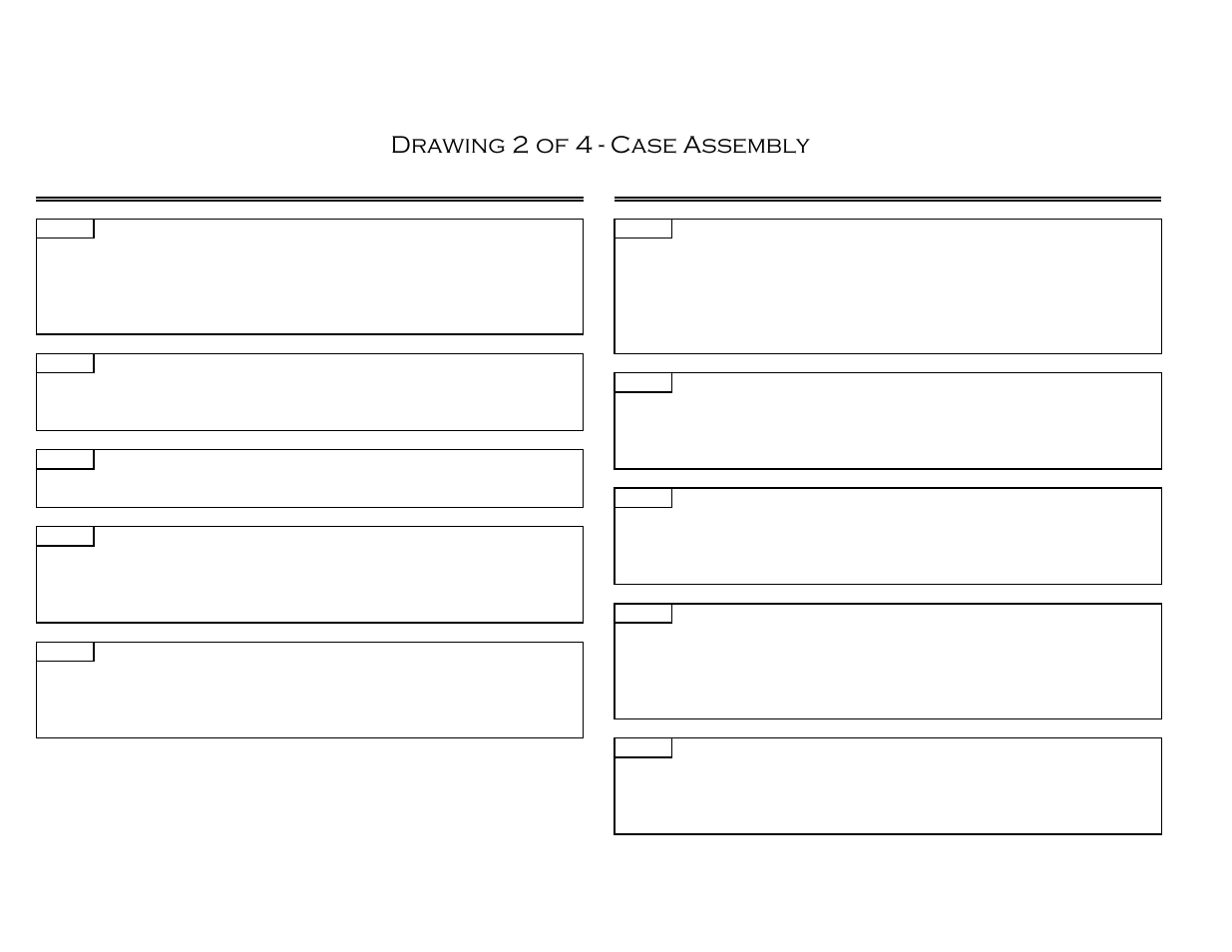 Drawing 2 of 4 - case assembly | Castle TSM-21 Serial 61064 and lower (Mead) Operator Manual User Manual | Page 32 / 36