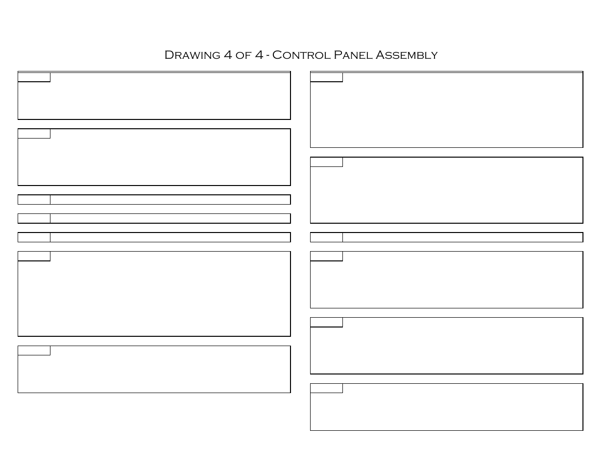 Drawing 4 of 4 - control panel assembly | Castle TSM-21 Serial 61064 and lower (Mead) Operator Manual User Manual | Page 36 / 36