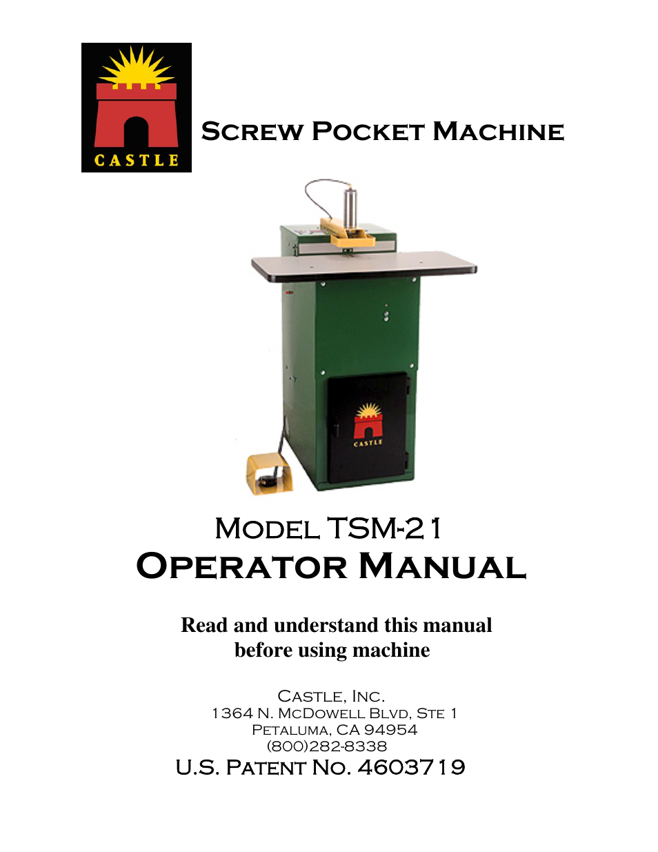 Castle TSM-21 Serial 61076 to 64233 (Parker) Operator Manual User Manual | 36 pages