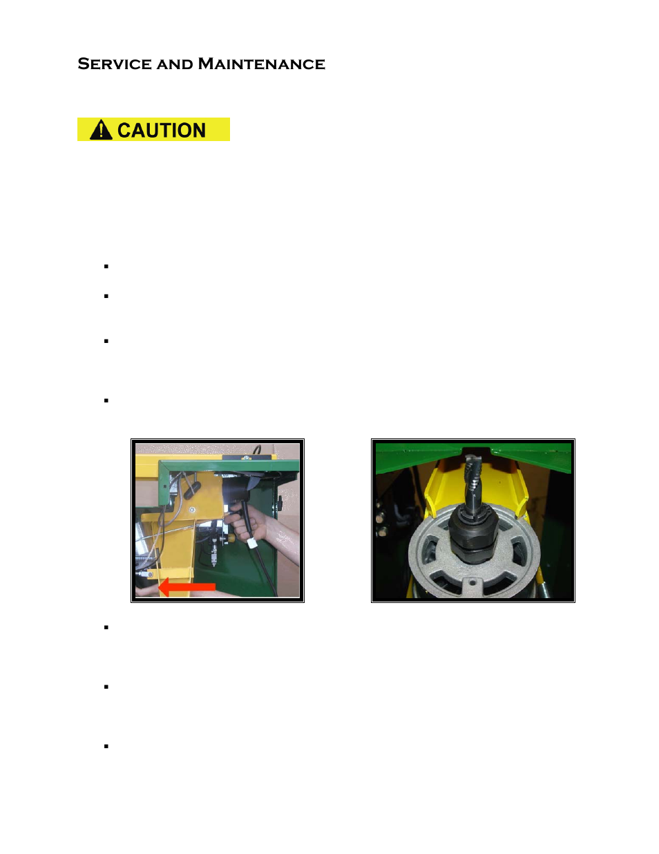 Service and maintenance | Castle TSM-21 Serial 61076 to 64233 (Parker) Operator Manual User Manual | Page 23 / 36