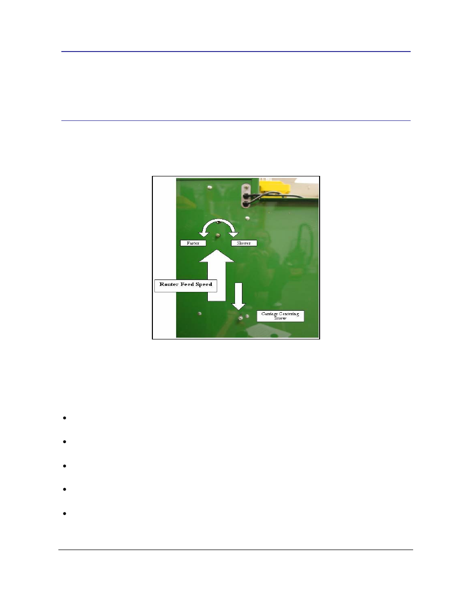 4 adjustments, 1 router feed rate adjustment | Castle TSM-21 Serial 64234 and above (Bosch) Operator Manual User Manual | Page 16 / 41
