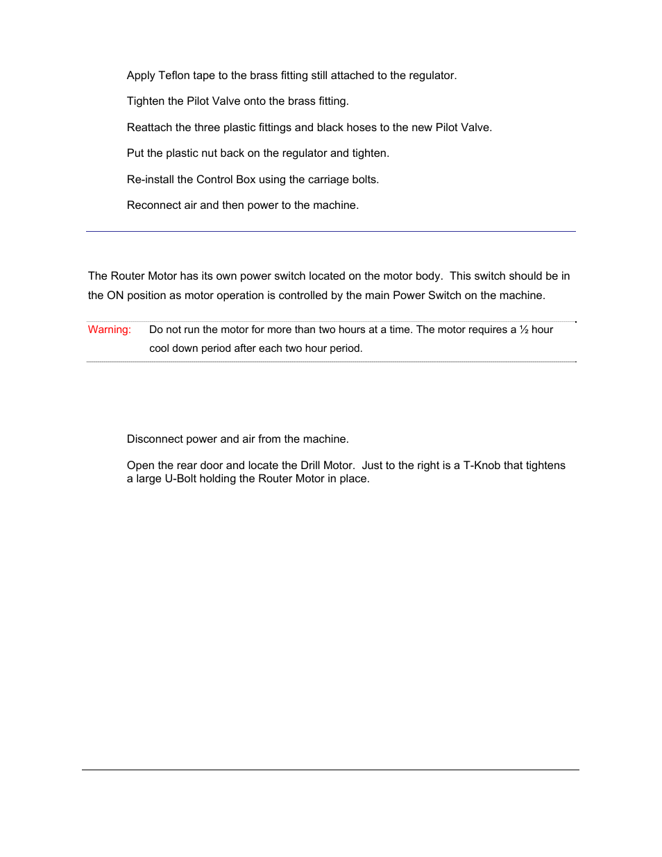 7 router motor operation 21.20, 1 removing / installing the router motor, Outer | Otor, Peration | Castle TSM-21 Diagnostic Manual User Manual | Page 24 / 63