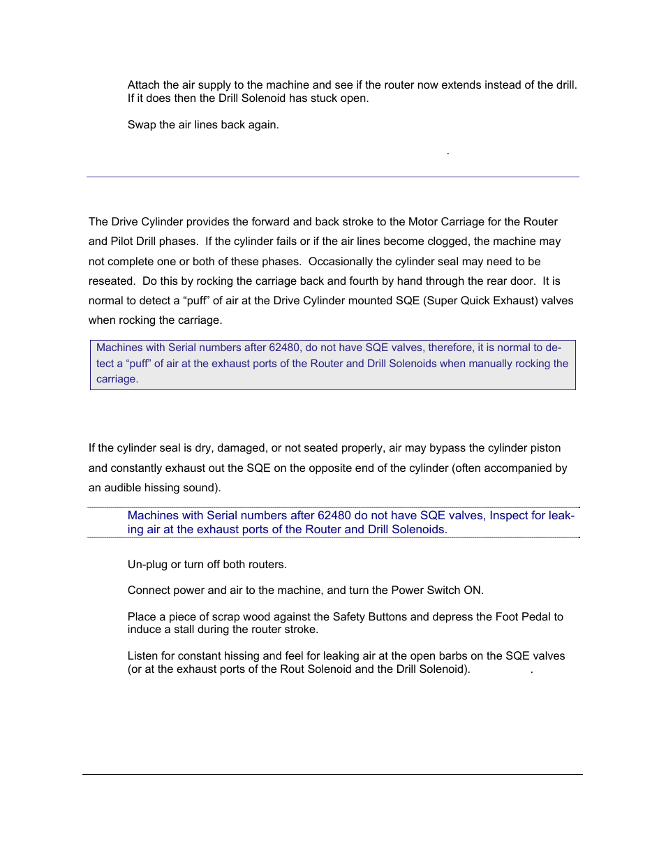 19 drive cylinder check 21.60, 1 to detect a bad cylinder seal, Rive | Ylinder, Heck | Castle TSM-21 Diagnostic Manual User Manual | Page 41 / 63