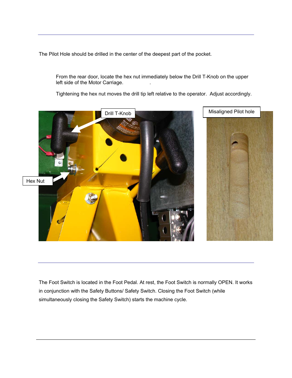 21 pilot hole alignment 21.72, 1 adjustment steps, 22 foot switch (no) 21.80 | Ilot, Lignment, Witch | Castle TSM-21 Diagnostic Manual User Manual | Page 45 / 63