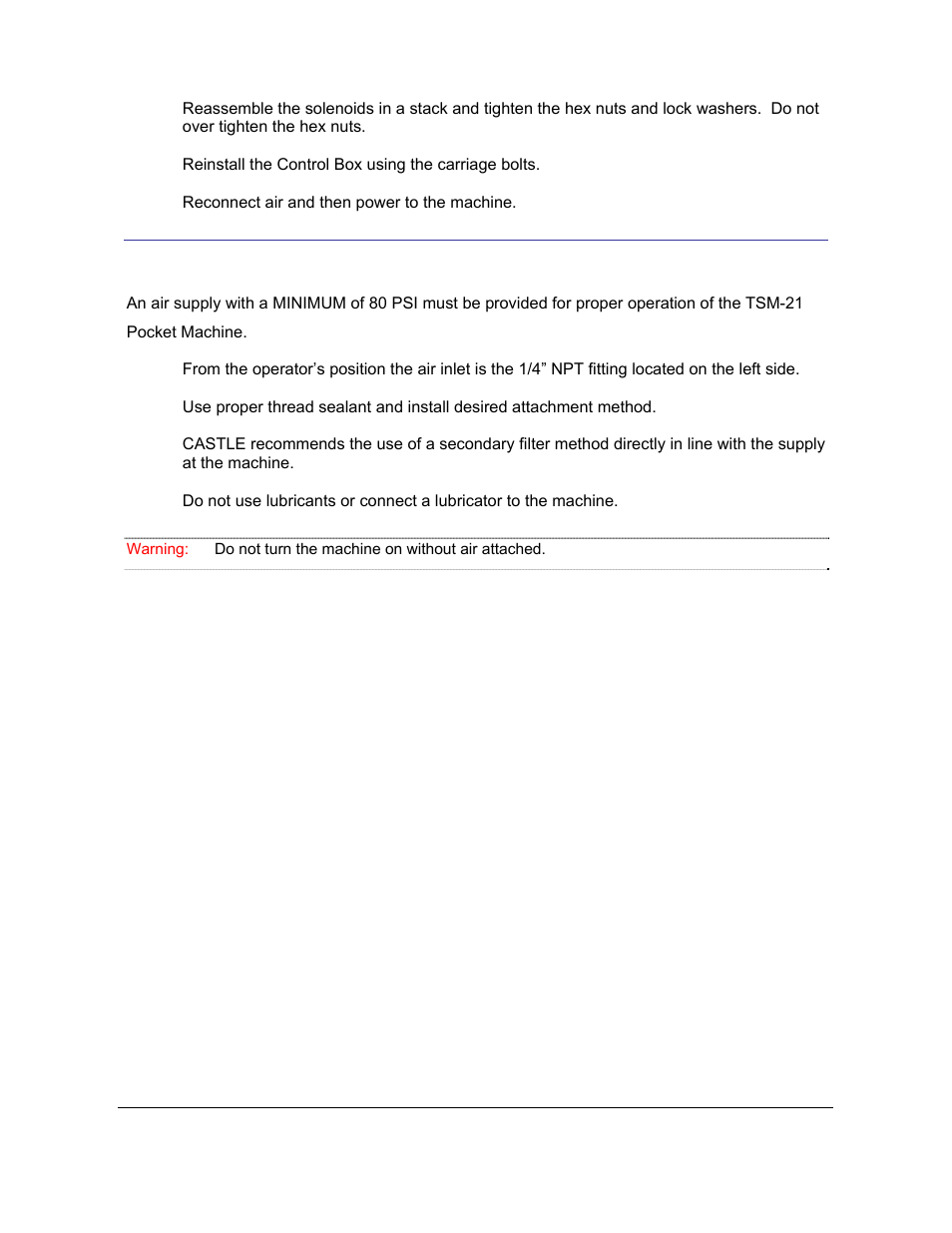 28 attaching air supply 21.92, Ttaching, Upply | Castle TSM-21 Diagnostic Manual User Manual | Page 54 / 63