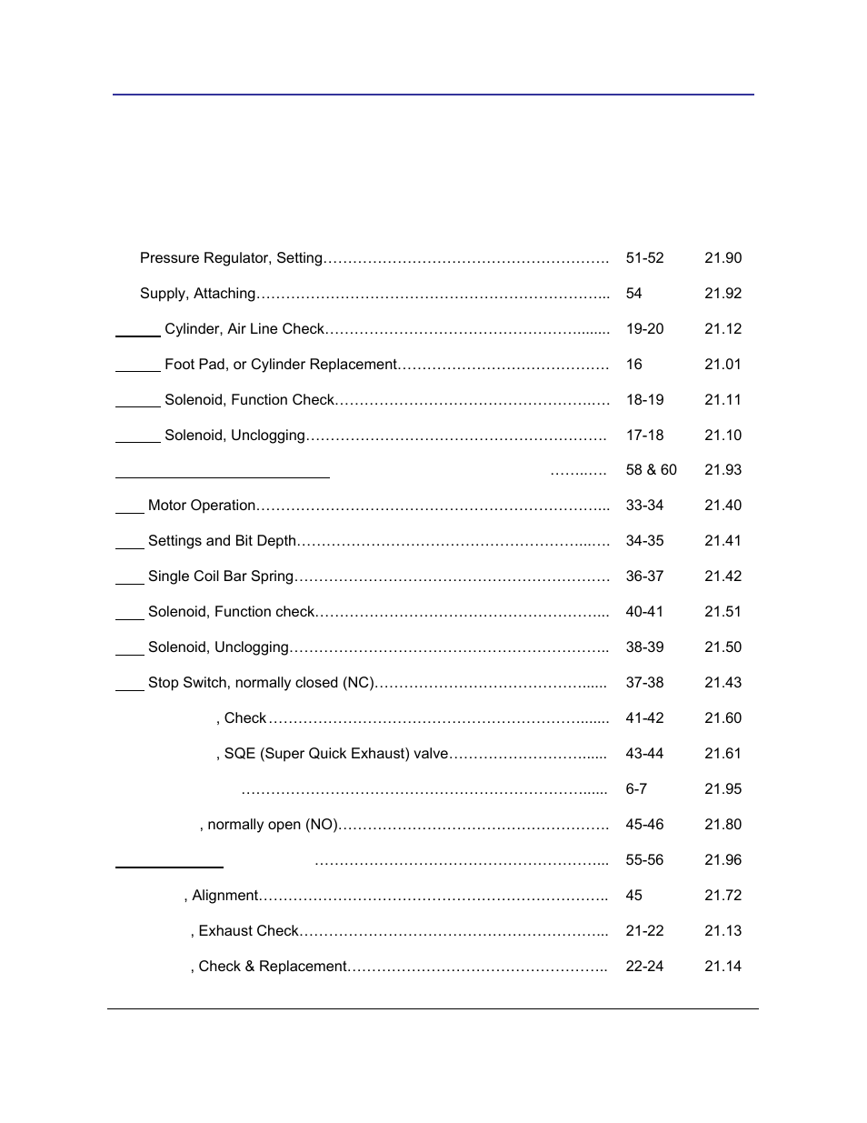 12 appendix g – index, Appendix g – index | Castle TSM-21 Diagnostic Manual User Manual | Page 62 / 63