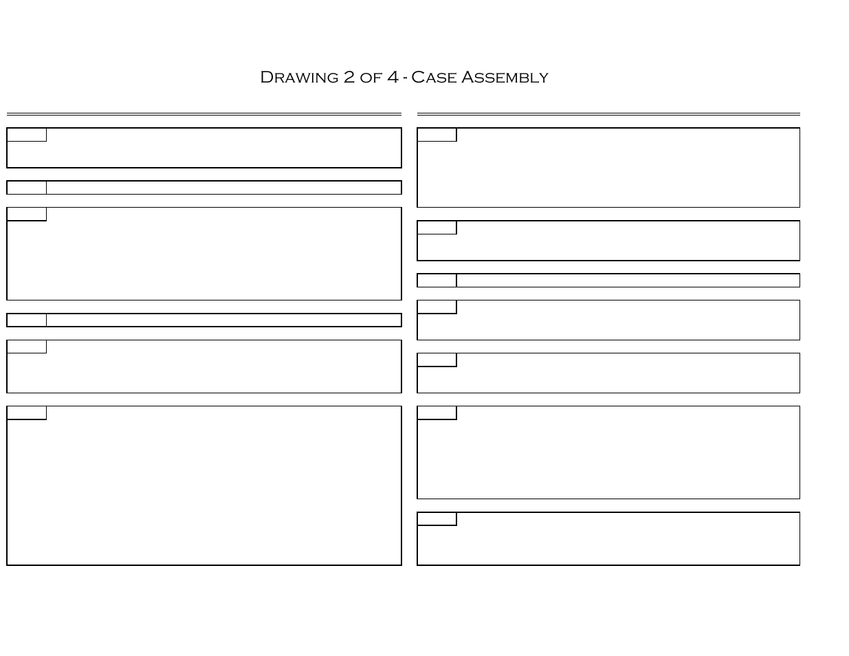 Drawing 2 of 4(1), Drawing 2 of 4 - case assembly | Castle TSM-21 Serial 61064 and lower Assembly Drawing & Parts User Manual | Page 4 / 9