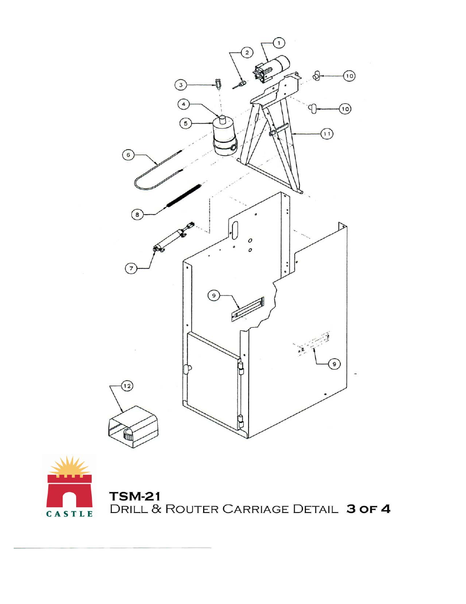 3 of 4 | Castle TSM-21 Serial 61064 and lower Assembly Drawing & Parts User Manual | Page 6 / 9