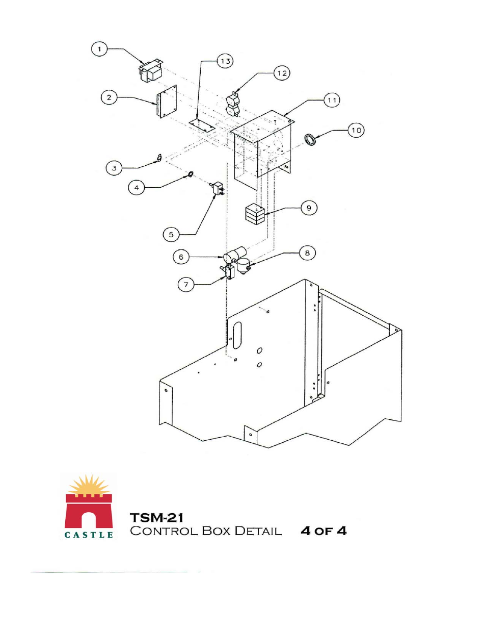 4 of 4 | Castle TSM-21 Serial 61064 and lower Assembly Drawing & Parts User Manual | Page 8 / 9