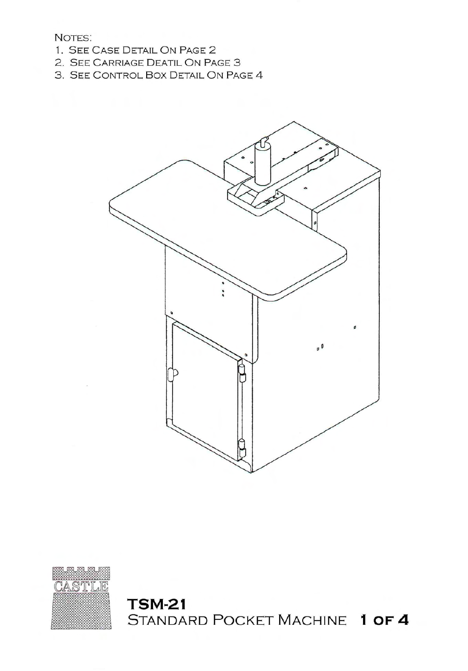 Castle TSM-21 Serial 61076 to 62480 Assembly Drawing & Parts User Manual | Page 2 / 9