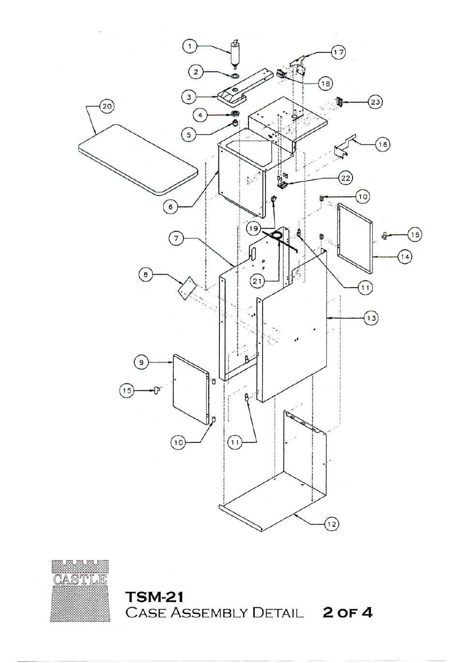 Castle TSM-21 Serial 61076 to 62480 Assembly Drawing & Parts User Manual | Page 3 / 9