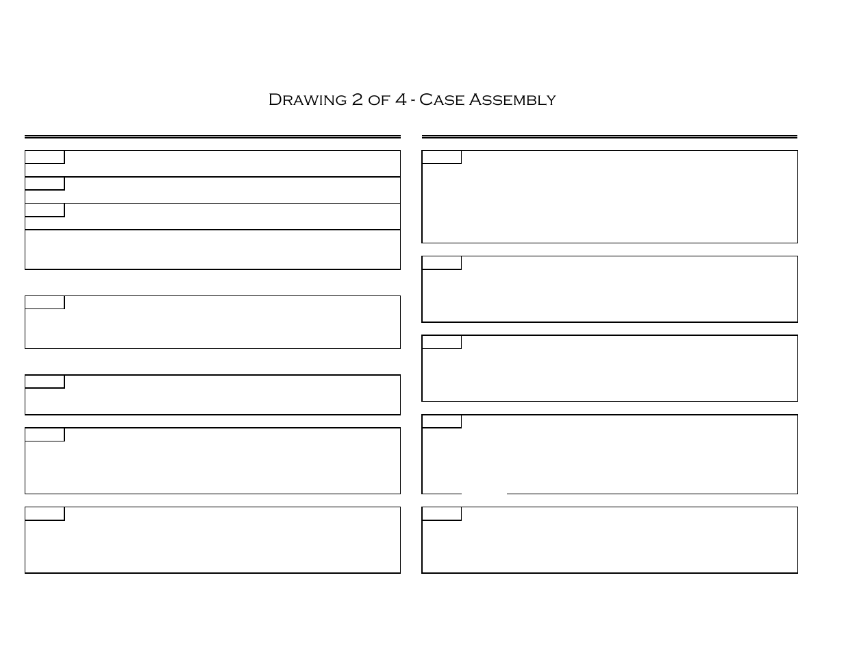 Drawing 2 of 4 - case assembly | Castle TSM-21 Serial 61076 to 62480 Assembly Drawing & Parts User Manual | Page 5 / 9