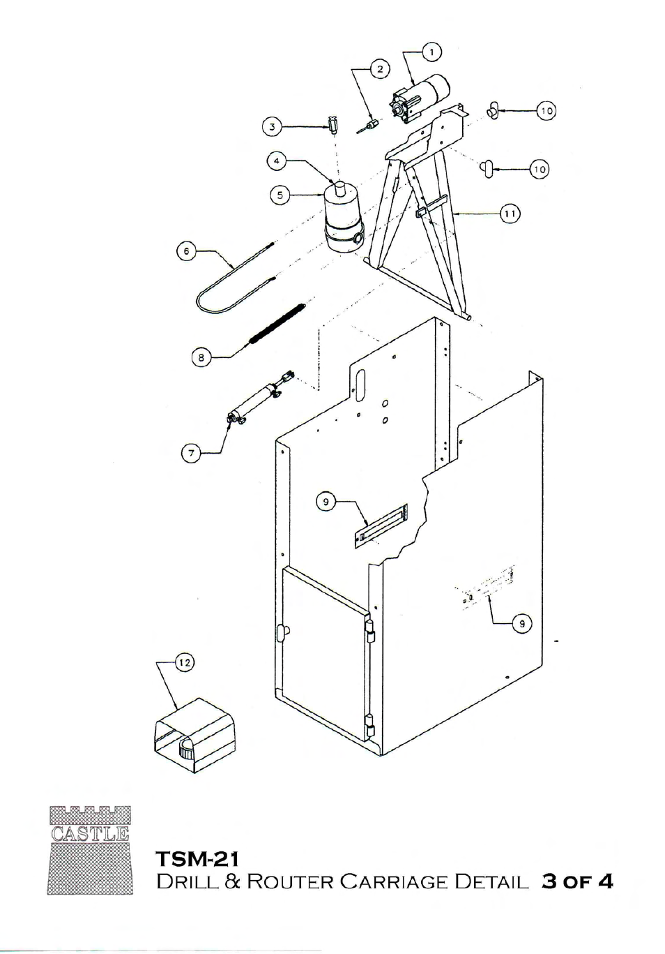 Castle TSM-21 Serial 61076 to 62480 Assembly Drawing & Parts User Manual | Page 6 / 9