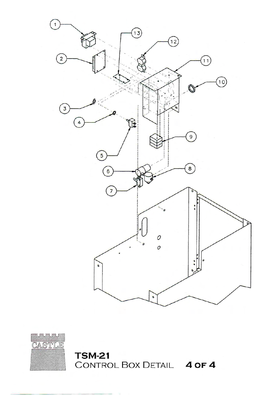 Castle TSM-21 Serial 61076 to 62480 Assembly Drawing & Parts User Manual | Page 8 / 9