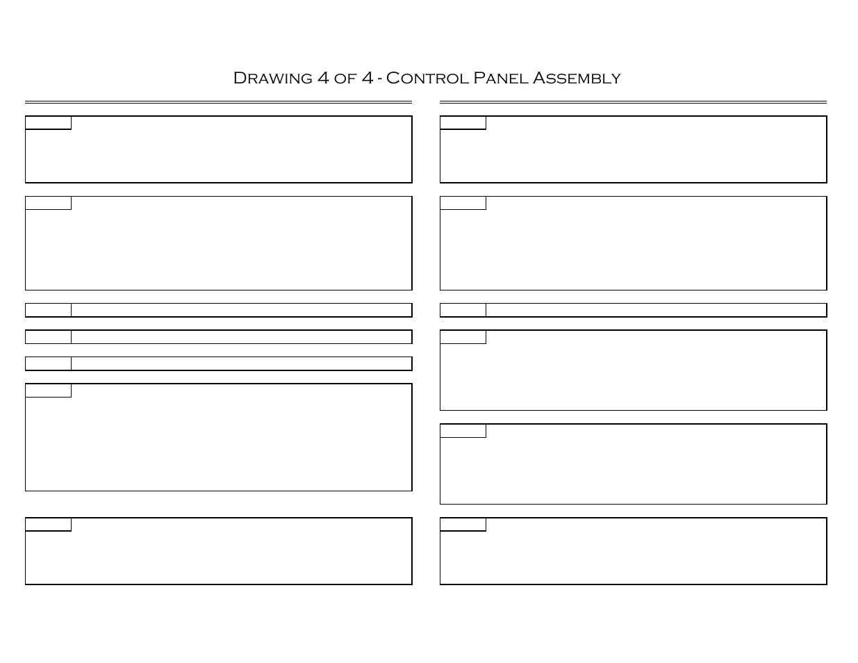 Drawing 4 of 4 - control panel assembly | Castle TSM-21 Serial 61076 to 62480 Assembly Drawing & Parts User Manual | Page 9 / 9