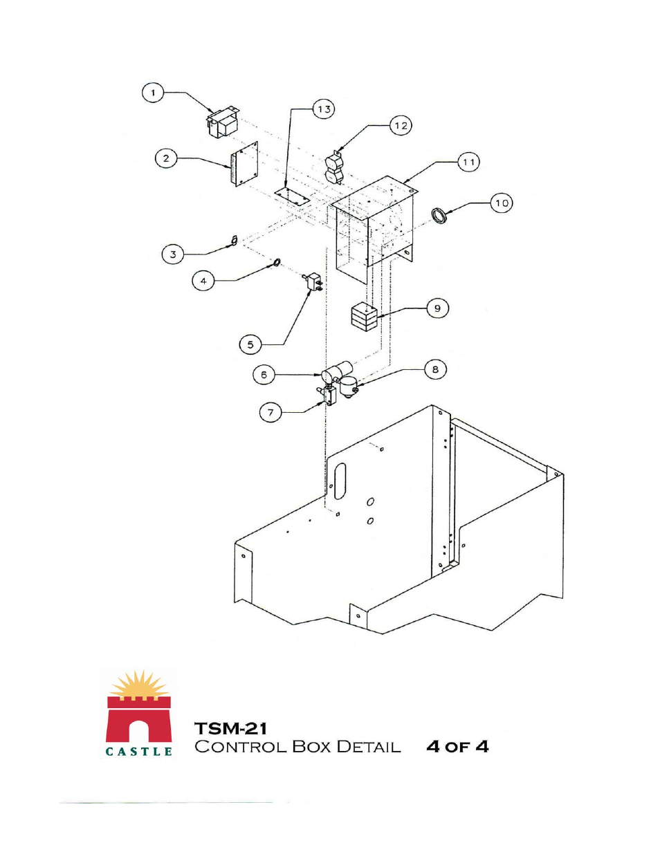 4 of 4 | Castle TSM-21 Serial 62481 to 64233 Assembly Drawing & Parts User Manual | Page 8 / 9