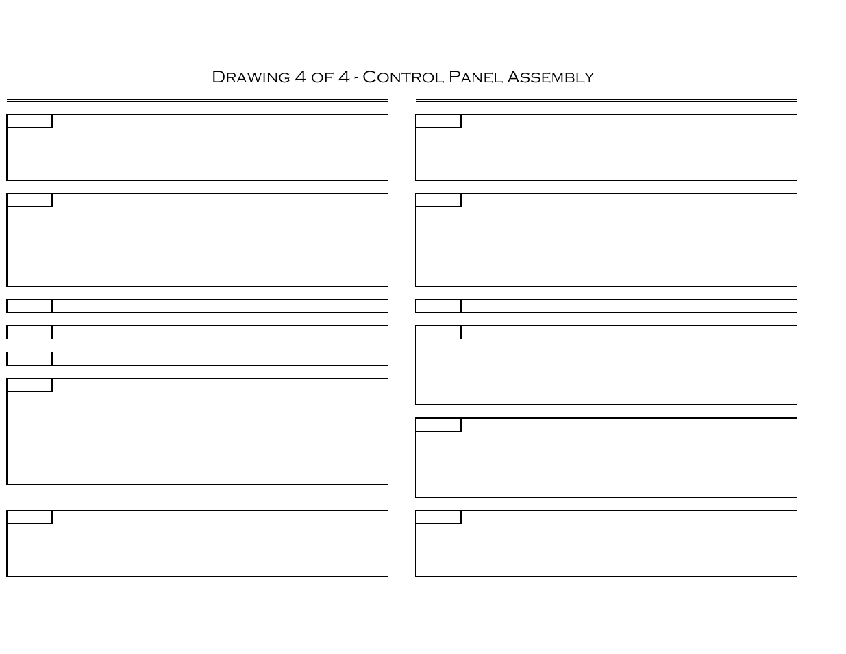 Drawing 4 of 4, Drawing 4 of 4 - control panel assembly | Castle TSM-21 Serial 62481 to 64233 Assembly Drawing & Parts User Manual | Page 9 / 9
