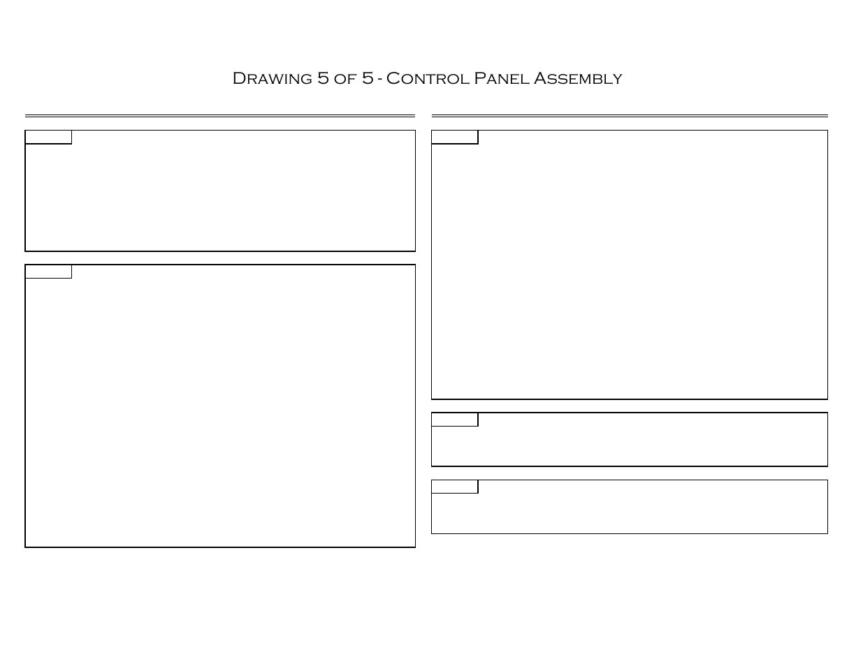 5 of 5 (2), Drawing 5 of 5 - control panel assembly | Castle TSM-35 Serial 60343 and lower Assembly Drawing & Parts User Manual | Page 12 / 12