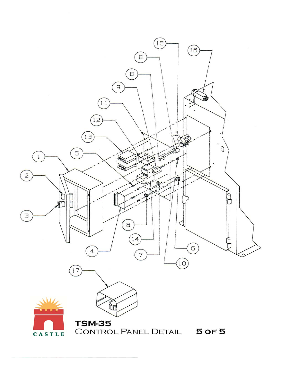 Drawing 5 | Castle TSM-35 Serial 60344 to 61824 Assembly Drawing & Parts User Manual | Page 10 / 13