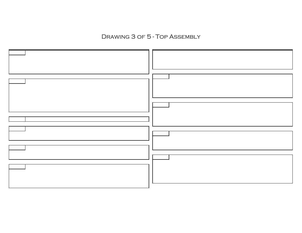 3of5, Drawing 3 of 5 - top assembly | Castle TSM-35 Serial 60344 to 61824 Assembly Drawing & Parts User Manual | Page 6 / 13