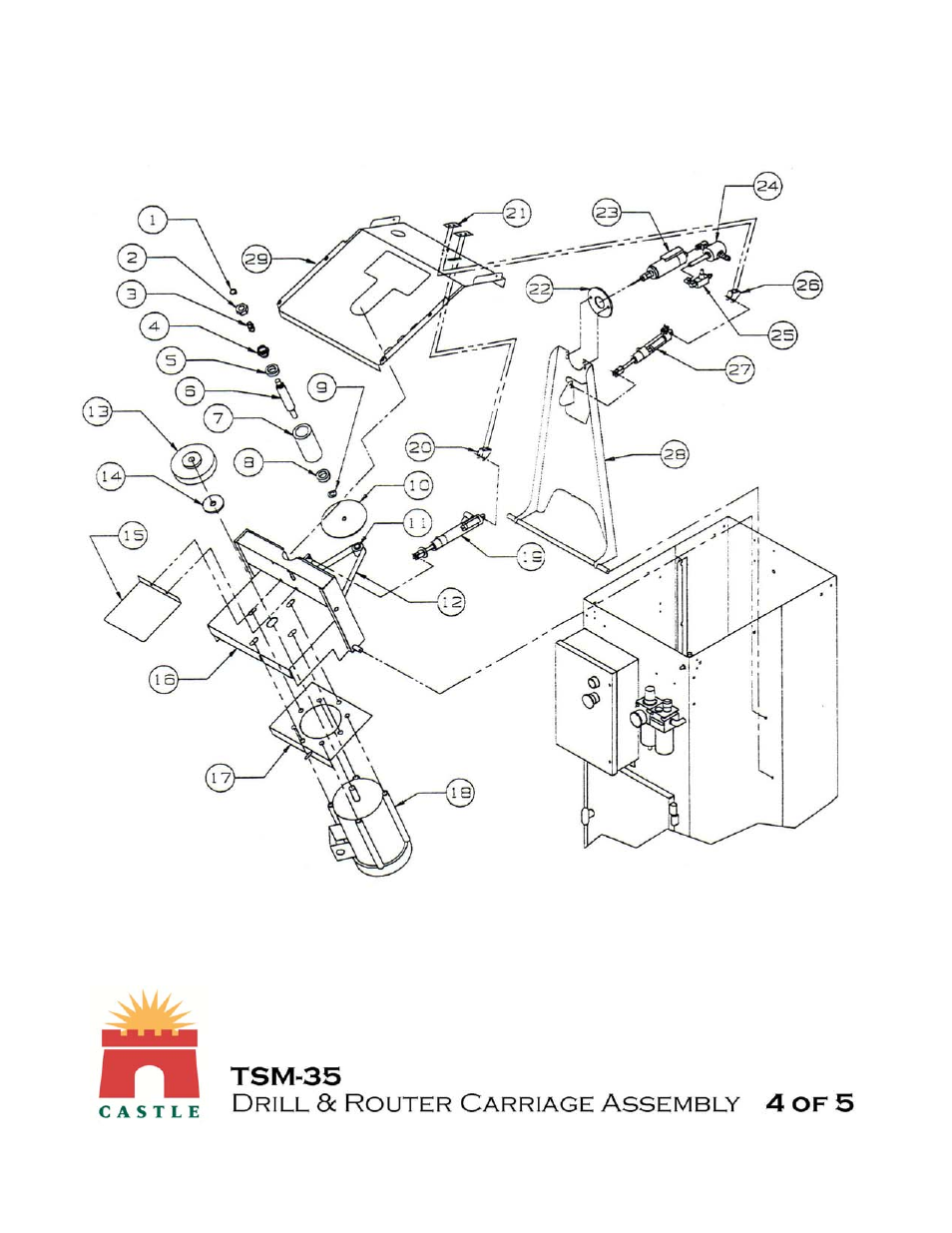 Drawing 4 | Castle TSM-35 Serial 60344 to 61824 Assembly Drawing & Parts User Manual | Page 7 / 13