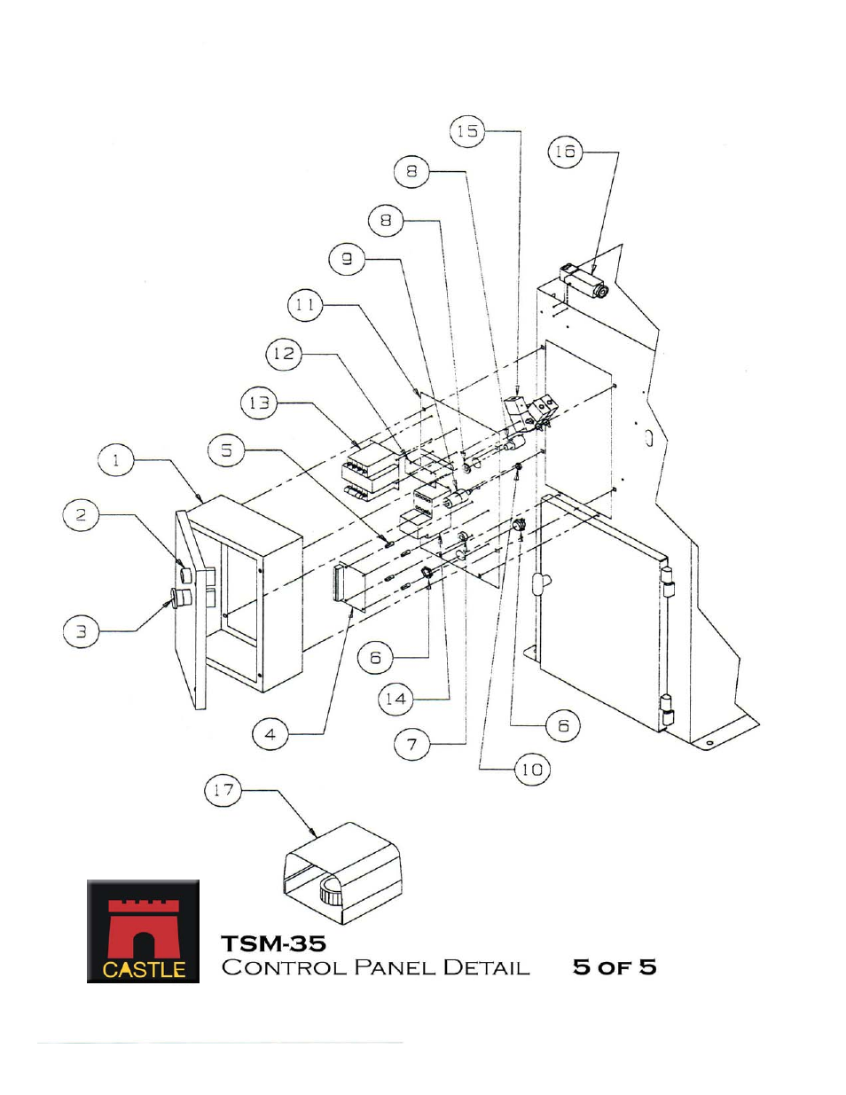 Drawing 5 | Castle TSM-35 Serial 63658 and higher Assembly Drawing & Parts User Manual | Page 10 / 13
